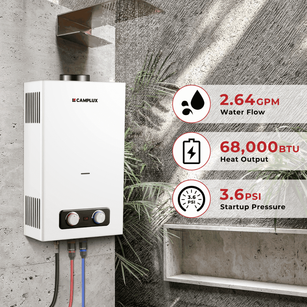 Camplux 2.64 GPM Tankless Gas Water Heater, Propane Shower Portable - Skoutley Outdoors LLC