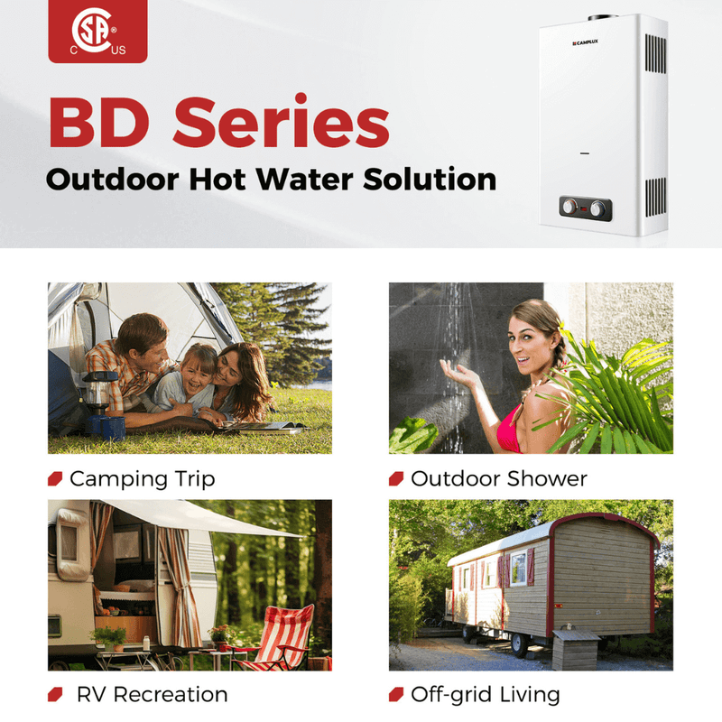 Load image into Gallery viewer, Camplux BD422P120 Propane Outdoor Water Heater Pump Kit
