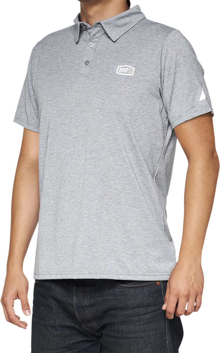 Load image into Gallery viewer, 100% Corpo Polo Shirt - Heather Gray/White - XL 35019-252-13
