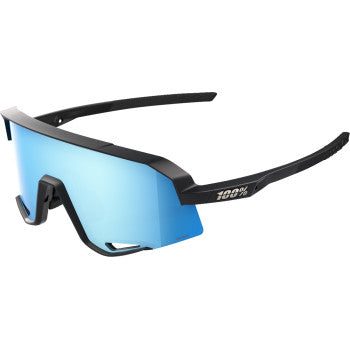 Load image into Gallery viewer, 100%  Slendale Sunglasses - Matte Black - HiPER Blue  60057-00003
