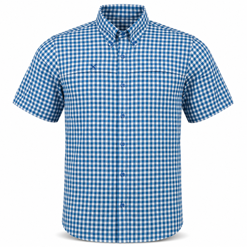Load image into Gallery viewer, Short Sleeve Patterned Lifestyle Button Down w/ REPEL-X
