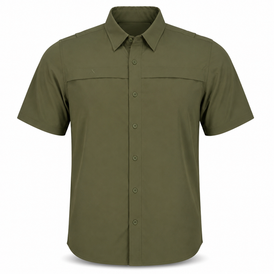 Short Sleeve Solid Lifestyle Button Down w/ REPEL-X