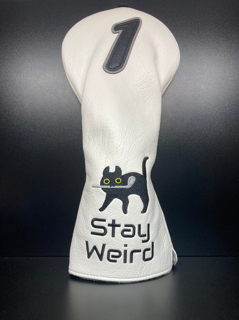 Load image into Gallery viewer, Stay Weird Black Cat Headcover
