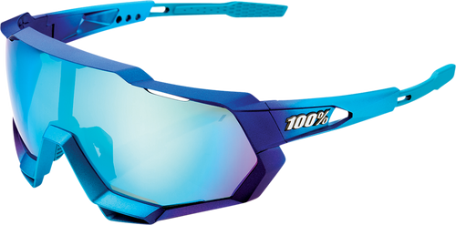 100% Speedtrap Sunglasses - Metallic Blue - Blue Mirror 61023-228-01