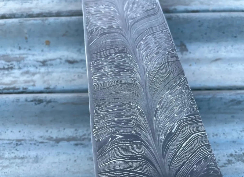 Load image into Gallery viewer, Silvertrail Damascus Billet Bar 10" Handmade Raindrop Pattern
