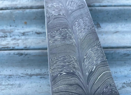 Silvertrail Damascus Billet Bar 10" Handmade Raindrop Pattern