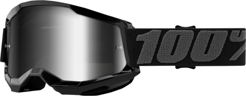 100% Strata 2 Goggles - Black - Silver Mirror 50028-00001