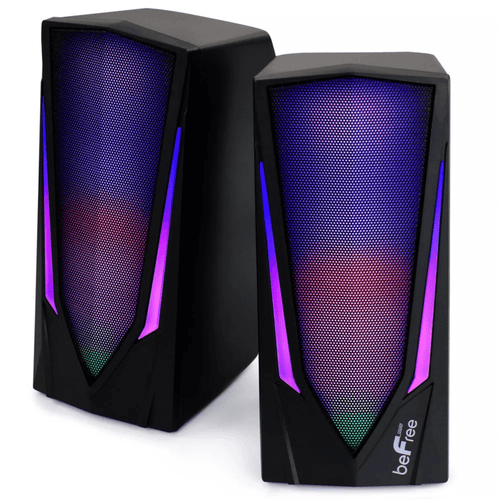 beFree Sound Dual 2.0 Computer Gaming Speakers with LED RGB Lights