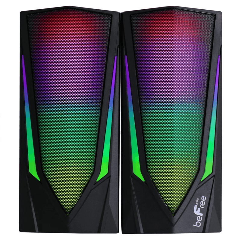 Load image into Gallery viewer, beFree Sound Dual 2.0 Computer Gaming Speakers with LED RGB Lights
