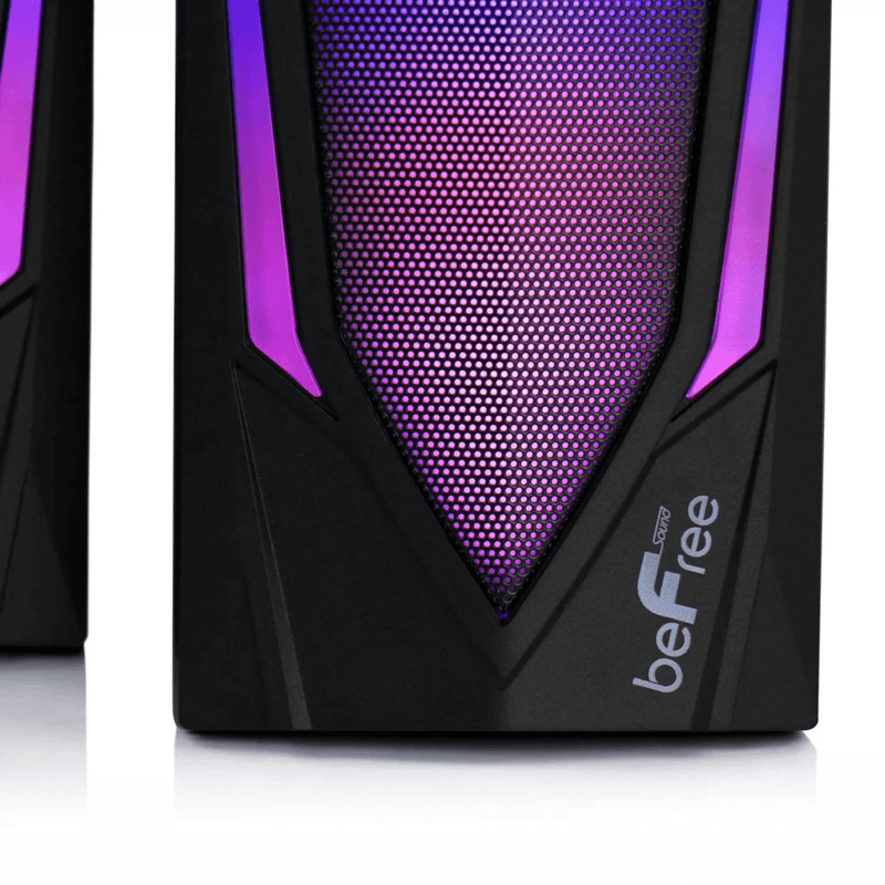 Load image into Gallery viewer, beFree Sound Dual 2.0 Computer Gaming Speakers with LED RGB Lights
