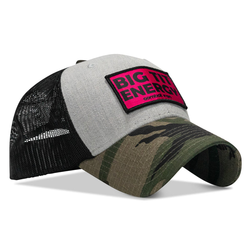 Load image into Gallery viewer, Big Tit Energy Pink Patch Snapback Hat
