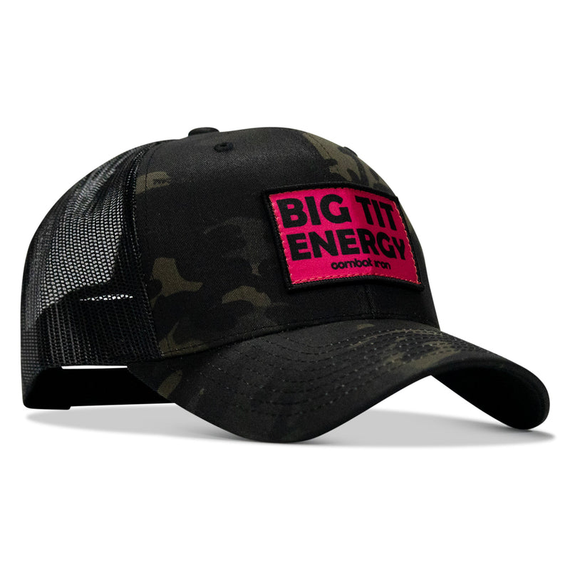 Load image into Gallery viewer, Big Tit Energy Pink Patch Snapback Hat
