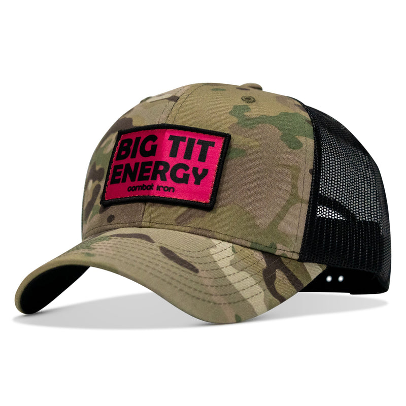 Load image into Gallery viewer, Big Tit Energy Pink Patch Snapback Hat

