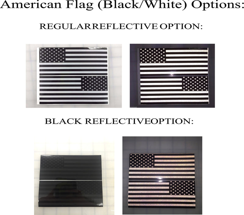 Load image into Gallery viewer, American Flag (Black/White): 5&quot; 3M Reflective Decal Stickers (x2)
