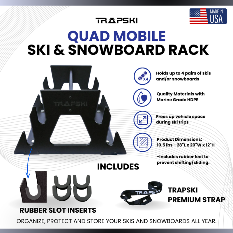 Load image into Gallery viewer, TRAPSKI QUAD Mobile All Mountain Ski and Standard Stance Snowboard Rack
