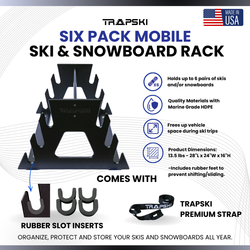 Load image into Gallery viewer, TRAPSKI SIX PACK Mobile All Mountain Ski and Standard Stance Snowboard Rack
