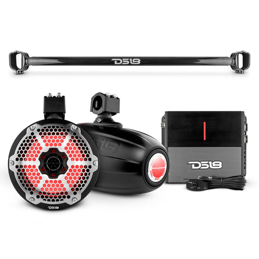 Bronco 6th Gen Mounting Tube Bundle with 8" Marine Tower Speakers with RGB LED Lights and Amplifier