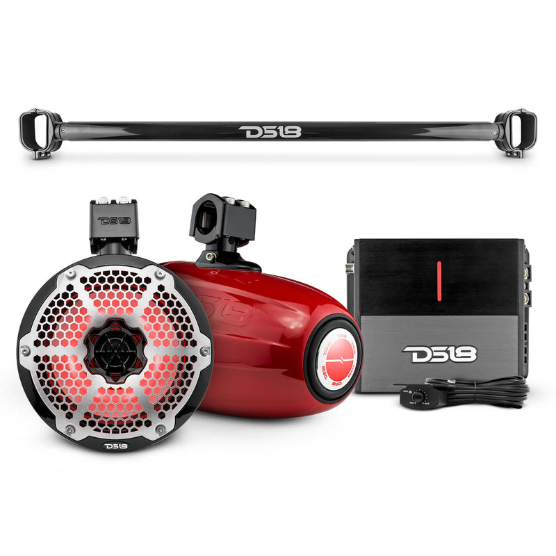 Load image into Gallery viewer, Bronco 6th Gen Mounting Tube Bundle with 8" Marine Tower Speakers with RGB LED Lights and Amplifier

