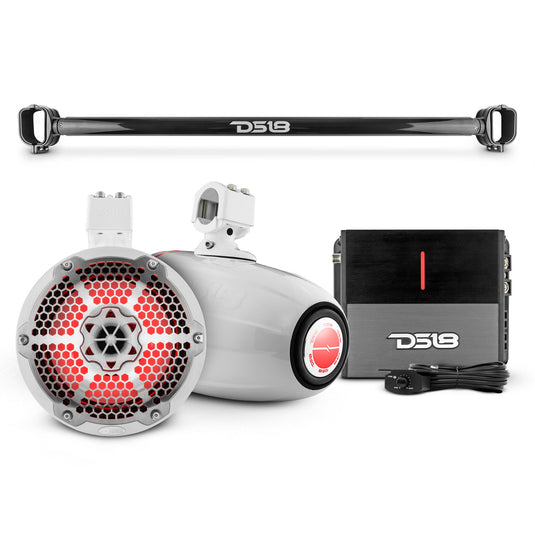 Bronco 6th Gen Mounting Tube Bundle with 8" Marine Tower Speakers with RGB LED Lights and Amplifier