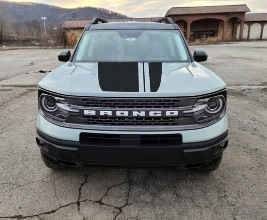 Offset Stripes Hood Decal Cover for 2021-2025 Ford Bronco Sport