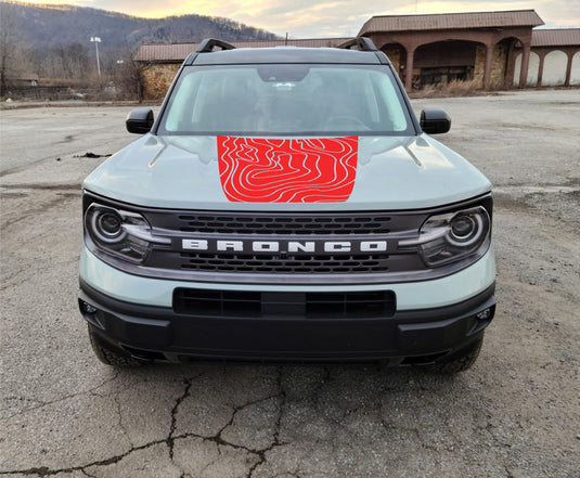 Topographic Hood Decal Cover for 2021-2025 Ford Bronco Sport