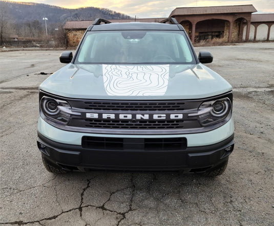 Topographic Hood Decal Cover for 2021-2025 Ford Bronco Sport