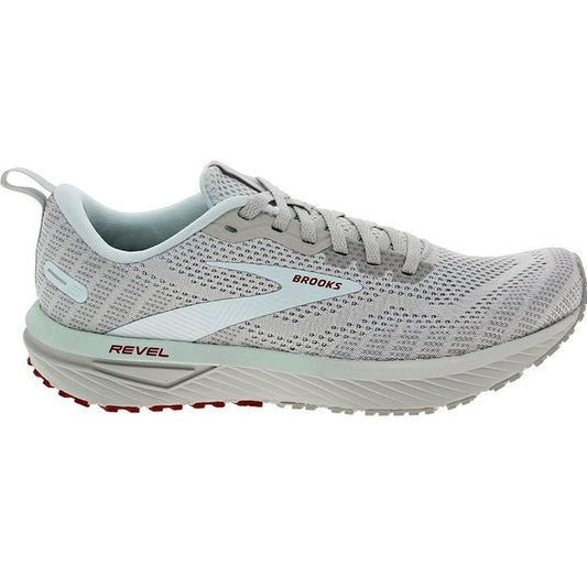 Women's Brooks Revel 6, Oyster Mushroom/Alloy/Blue, 8.5 B Medium - Skoutley Outdoors LLC