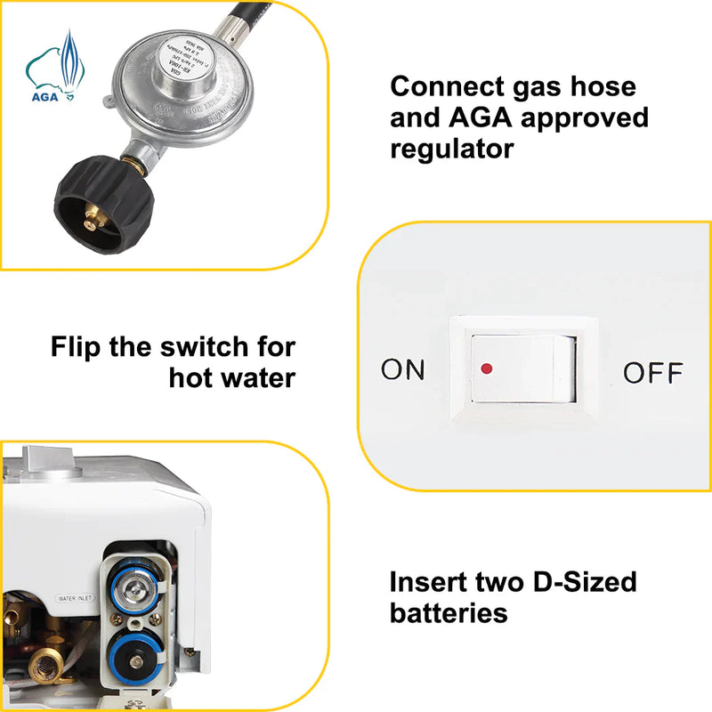Load image into Gallery viewer, Camplux 8L Portable Gas Hot Water Heater w/ 4.3L Pump &amp; Sink Sprayer &amp; Shower Stand
