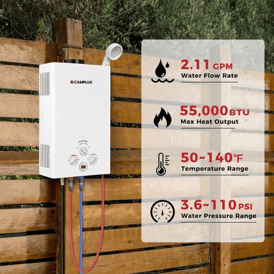 Camplux BW211 Camping Water Heater Propane