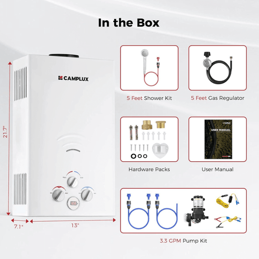 Camplux BW264P120 Camping Water Heater Pump Kit
