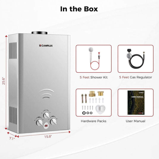 Camplux BW422G Camping Water Heater Propane