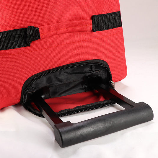 Rolling Red Wheel Bag + Telescoping Handle
