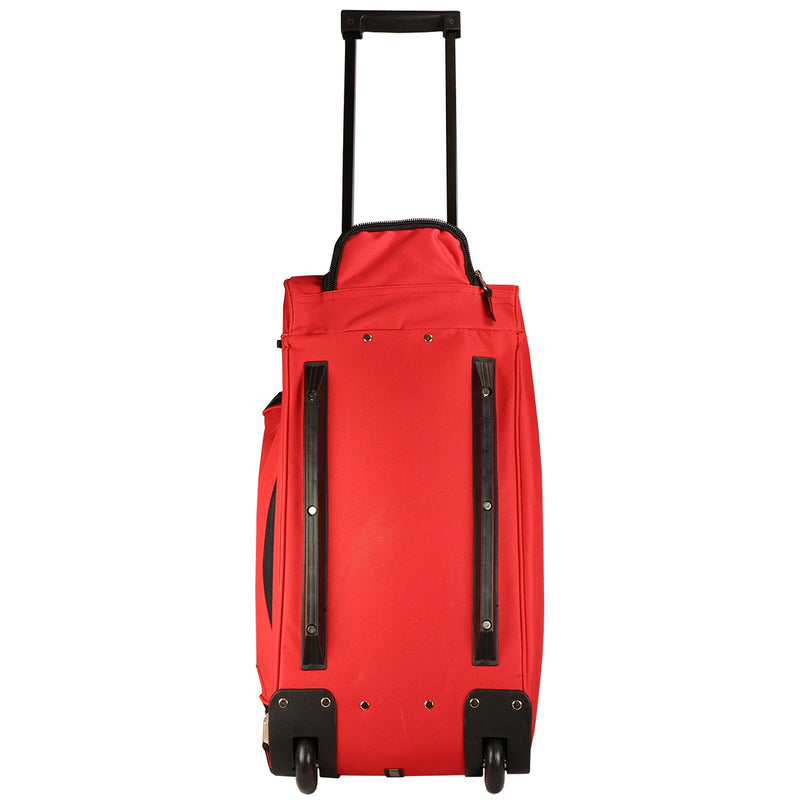 Load image into Gallery viewer, Rolling Red Wheel Bag + Telescoping Handle
