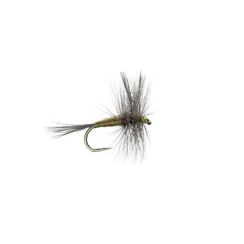 Load image into Gallery viewer, Barbless Blue Winged Olive BWO Trout Dry Fly - Flies Size 14
