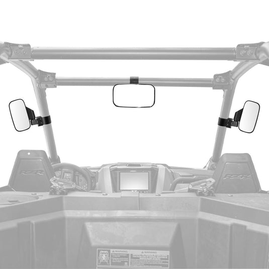 Side Mirrors and Rear Mirror for Can Am Commander 1.75" to 2" Roll Bar