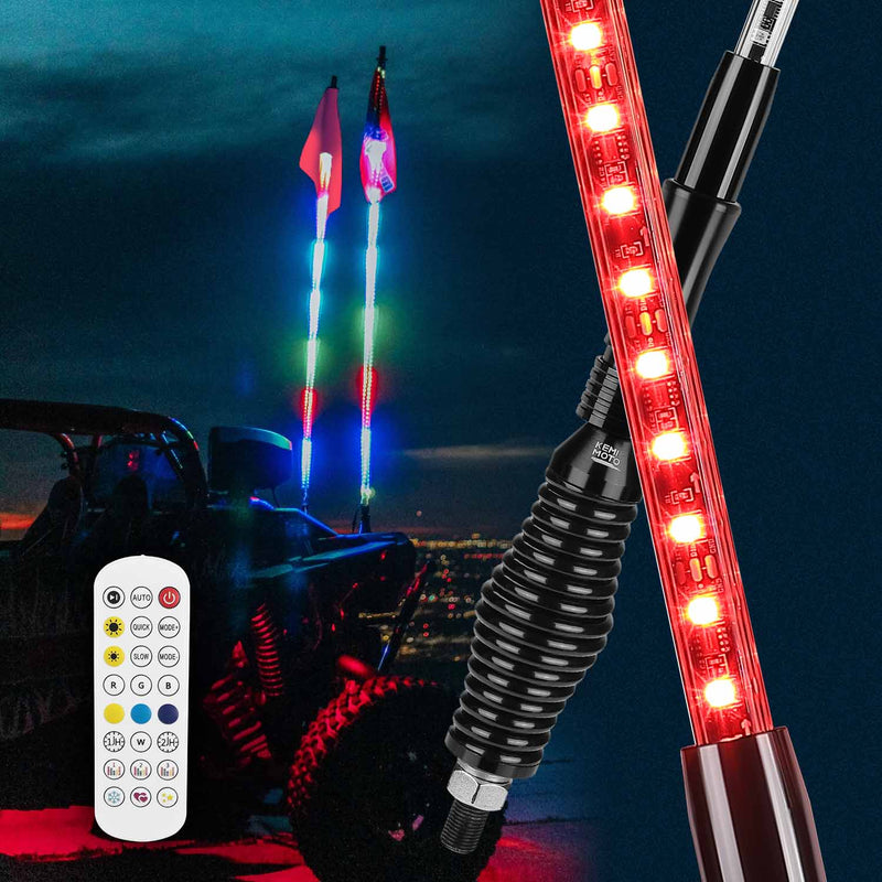 Load image into Gallery viewer, 2PCS 5FT UTV Whip Lights with Spring Bases
