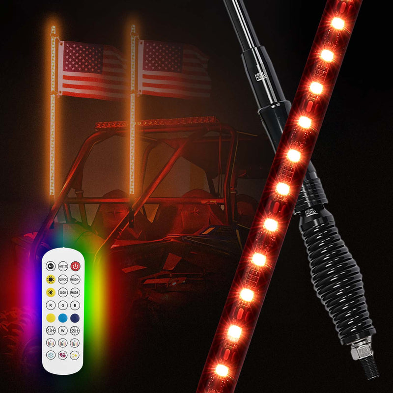 Load image into Gallery viewer, UTV 2pcs 3ft / 4ft Whip Lights with Spring Base for X3 / RZR
