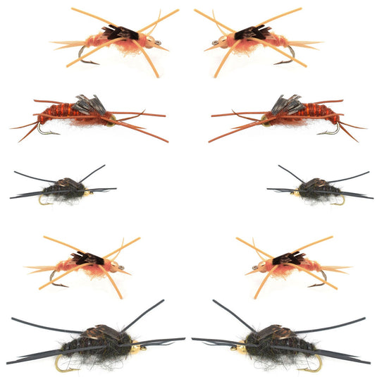 Basics Collection - Kaufmanns Stonefly Assortment - 10 Flies Sizes 4-12