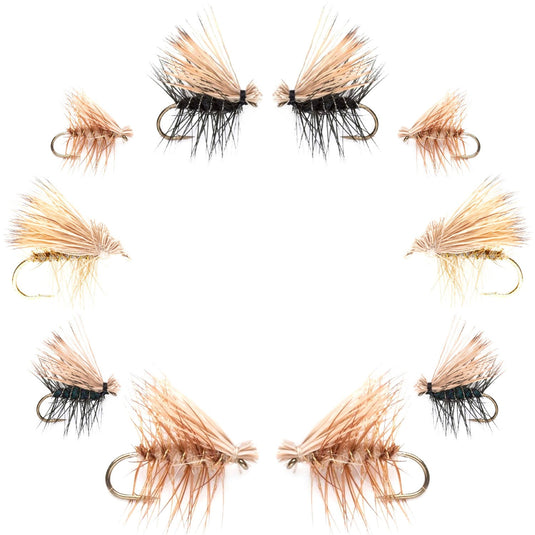 Basics Collection - Elk Hair Caddis Assortment - 10 Flies - Sizes 12-18