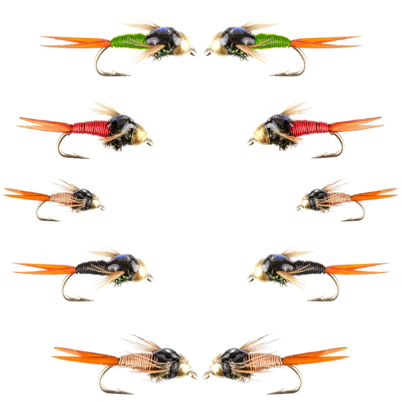 Load image into Gallery viewer, Basics Collection - Bead Copper John Assortment - 10 Flies Sizes 14-18
