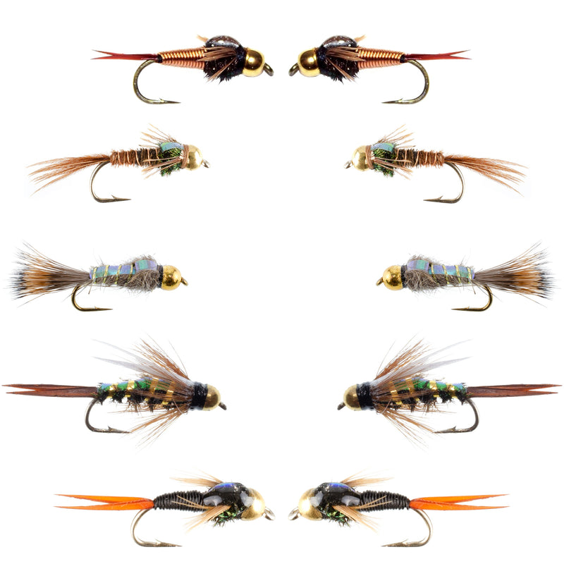 Load image into Gallery viewer, Basics Collection - Flash Back Tungsten Bead Head Nymphs 10 Flies  #10-16
