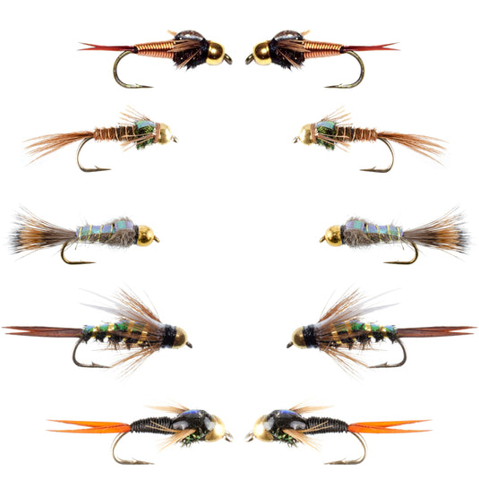 Basics Collection - Flash Back Tungsten Bead Head Nymphs 10 Flies