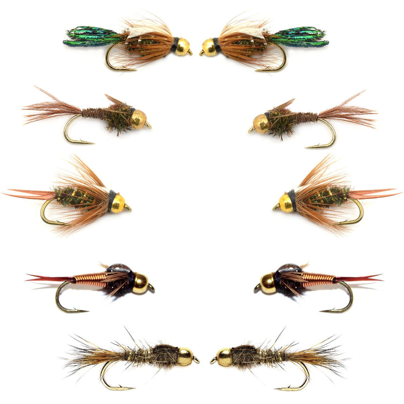 Load image into Gallery viewer, Basics Collection - Bead Head Nymph Assortment - 10 Flies Sizes 12-16
