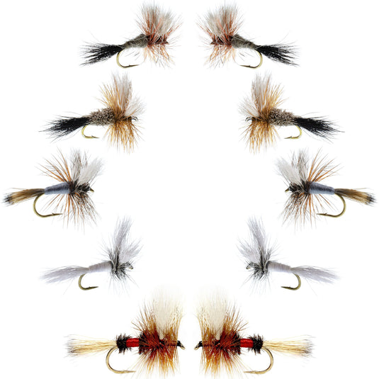 Basics Collection - Wulff Fly Assortment - 10 Flies - 5 Patterns - Sizes 10-14