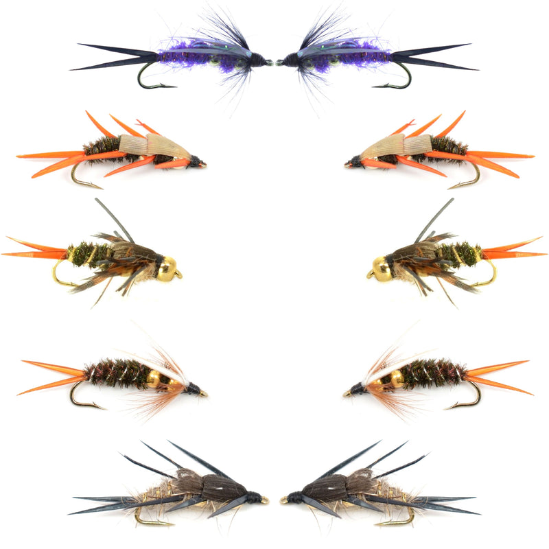 Load image into Gallery viewer, Basics Collection - Double Bead Nymph Assortment - 10 Wet Flies - Size 12
