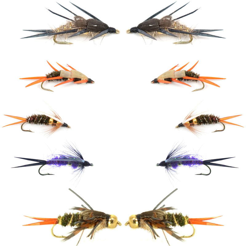 Load image into Gallery viewer, Basics Collection - Double Bead Nymph Assortment - 10 Flies - Size 8
