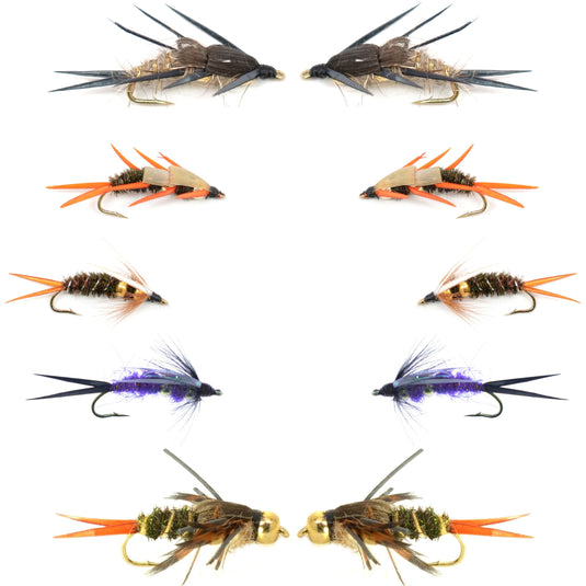 Basics Collection - Double Bead Nymph Assortment - 10 Flies - Size 8
