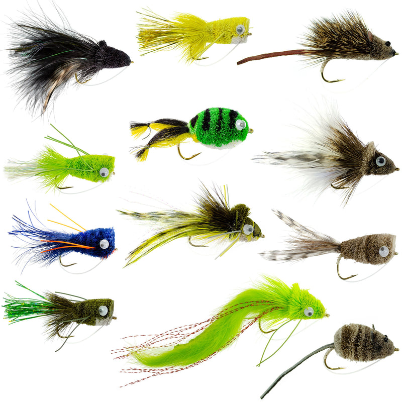 Load image into Gallery viewer, Bass Bug Collection -12 Spun Hair Bass Flies - Hook Sizes 2,4, 6 And 8
