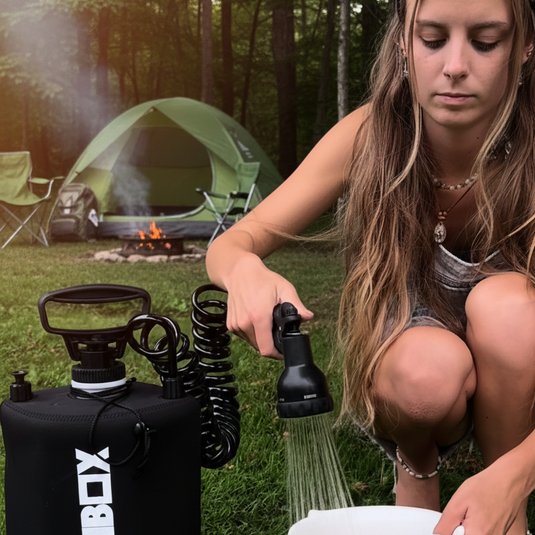 BeachBox Portable Outdoor Shower Tank - Play Dirty / Black