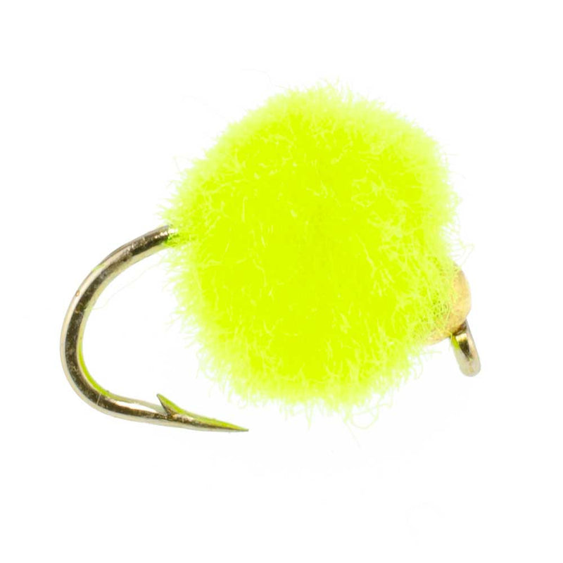 Load image into Gallery viewer, Bead Head Hot Chartreuse Egg Fly Fishing Flies - 6 Flies Hook Size 16
